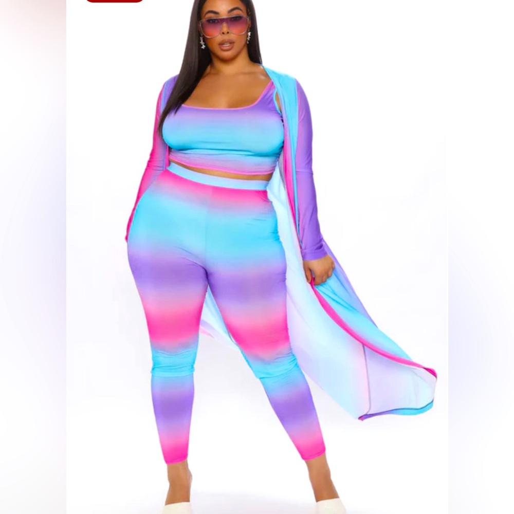 Fashion Nova You Got What I Liked Pant Set - Purple/Combo - 1X